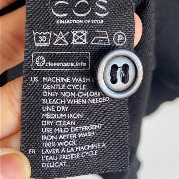 Cos wool button up black long sleeve cardigan - Picture 5 of 7